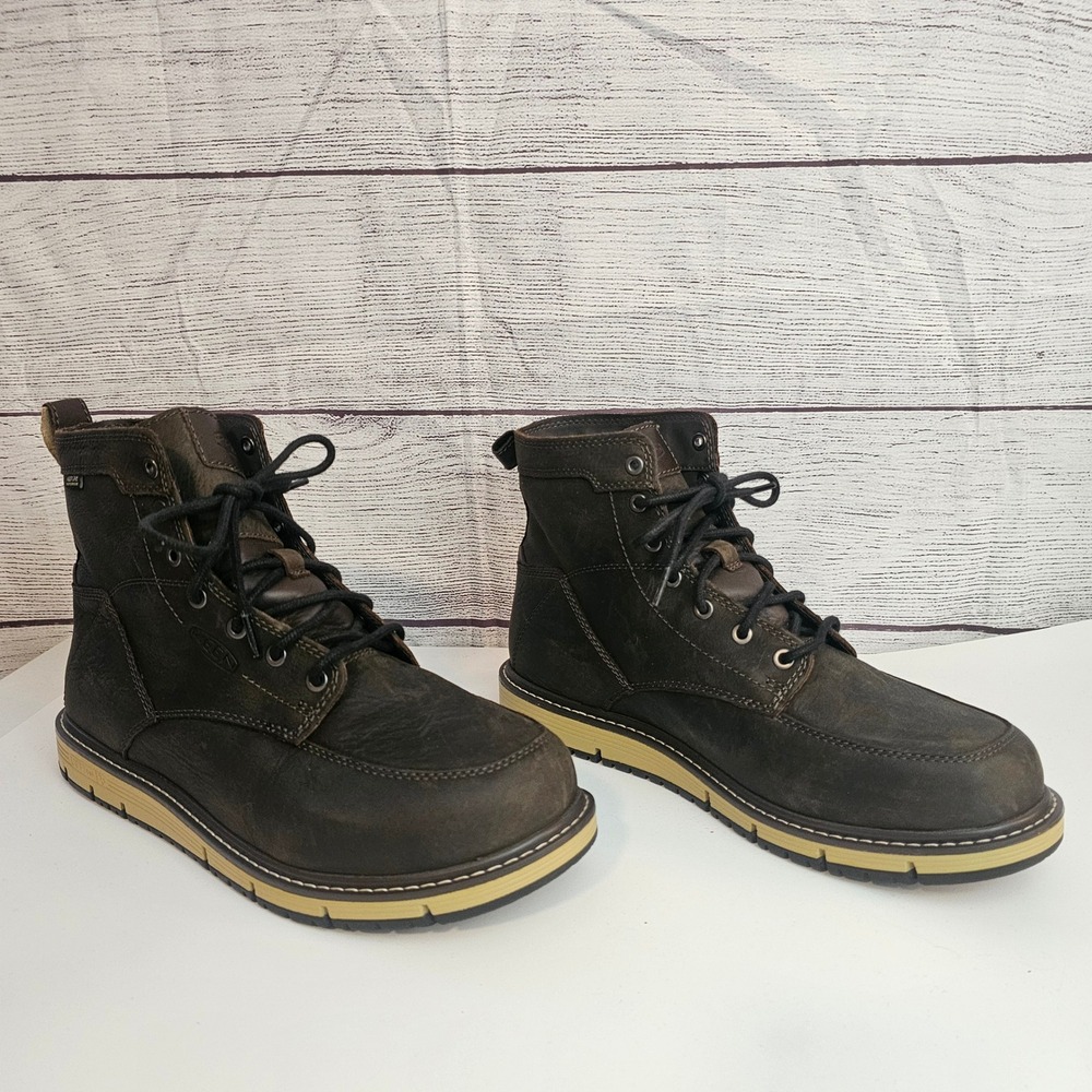 Men's KEEN Utility San Jose 11.5 EE Waterproof 6" Brown Work Boot Soft Toe